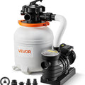 VEVOR 12 in Sand Filter Pump for Above Ground Pool, 0.33 HP 3000 GPH, Swimming Pool Sand Filter Pump with Pre-Assembled Core & Leak-Resistant Design, 6-Way Valve, High-Efficiency Filtration for Pools